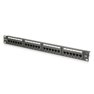 DIGITUS DN-91624U-CR 19" 1U 24port Cat.6 kompakt fekete árnyékolatlan Patch Panel 147239039 - Patch panel
