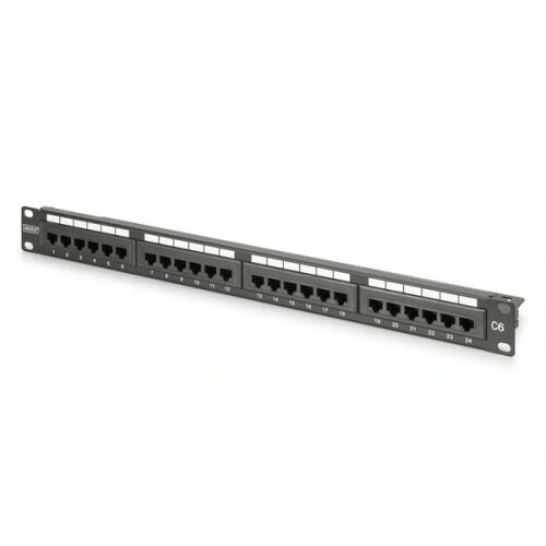 DIGITUS DN-91624U-CR 19" 1U 24port Cat.6 kompakt fekete árnyékolatlan Patch Panel 147239039