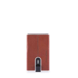 Piquadro, Blue Square, Leather Card Holder, Square Sliding System, PP4891B3R, Brown, For Men 147243277 - Okmány- & Kártyatartó