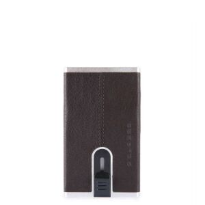 Piquadro, Piquadro, Leather Card Holder, Square Sliding System, Brown, Unisex 147243843 - Okmány- & Kártyatartó