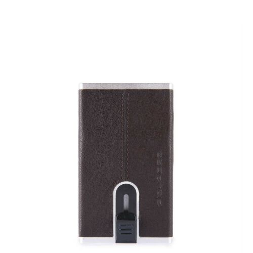 Piquadro, Piquadro, Leather Card Holder, Square Sliding System, Brown, Unisex