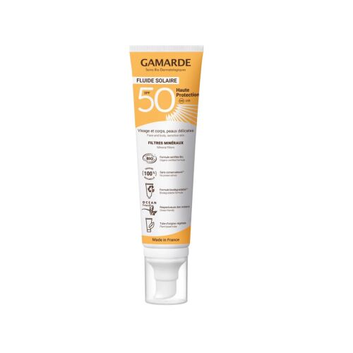 Gamarde Bio SPF 50 Naptej arcra és testre, ásványi fényvédő érzékeny bőrre - Fényvédő krém és naptej