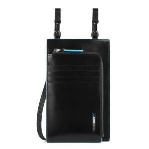 Piquadro, Blue Square, Leather Crossbody Bag, Black, 11.5 x 19 x 2 cm, For Men 147244954 - Táskafogas