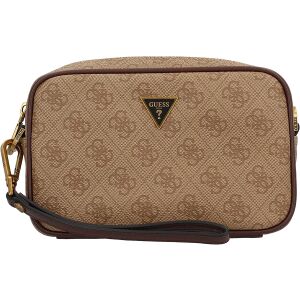 Guess, Vezzola, Polyurethane, Small, Textile Crossbody Bag, Brown, GU154H046-O11, 13x20x5 cm, Unisex