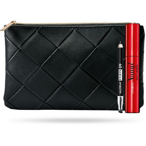 Set Pupa: Multiplay, Double-Ended, Eyeshadow & Kajal Eyeliner 2-In-1, 09, Deep Black, 1.2 g + Vamp! Sexy Lashes, Paraben-Free, Mascara, 001, Black, 12 ml 147245543