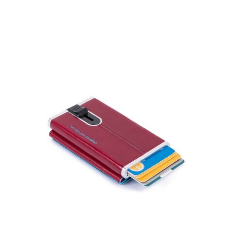 Piquadro, Blue Square, Leather Card Holder, Square Sliding System, PP4891B2RR, Brown, For Men 147245912