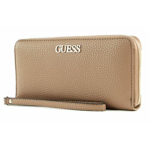 Guess, Alby, Textile Wallet, SLG Large Zip, Beige, For Women