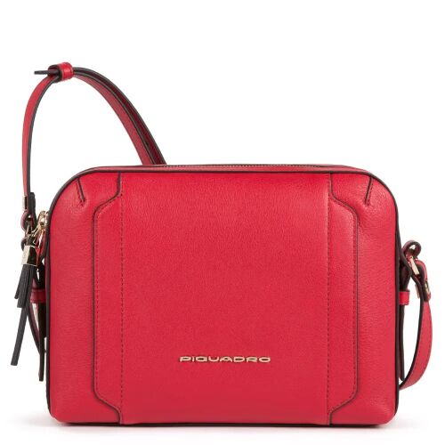 Piquadro, Camera Case, Double Zip, Leather Crossbody Bag, Red, 42022100, 23 x 17,5 x 9,5 cm, For Women 147246475