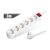 White 6-socket power strip with on/off switch and 3m cord