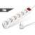 White 6-socket power strip with on/off switch and 3m cord