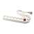 White 6-outlet power strip with switch and 3m cable