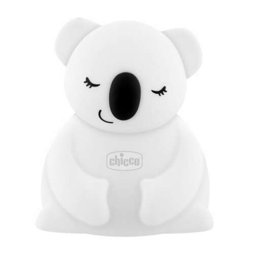Lampka nocna Chicco Sweet Lights Koala, biały koala ze zmrużonymi oczami, ładowana przez USB