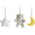 Chicco Rainbow Sky plush toys: star, bear, and moon
