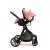 Asalvo Sidney stroller with car seat, side view, pink
