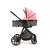 Asalvo Sidney stroller with carrycot, side view, pink