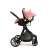 Asalvo Sidney stroller with car seat, side view, pink