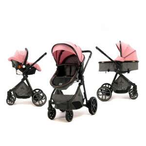 Asalvo Sidney stroller with carrycot, car seat, and sport seat, pink - Asalvo