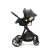 Side view of Asalvo Sidney stroller with car seat, black