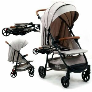 Asalvo Manchester beige stroller for newborns to 3 years, compact folding design - Asalvo