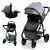Asalvo Two+ convertible stroller and car seat combo, suitable for newborns to 4 years old, gray