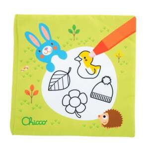Cartea Chicco Seasons Book de colorat cu markere pe bază de apă, cu iepure, rață, floare și pălărie