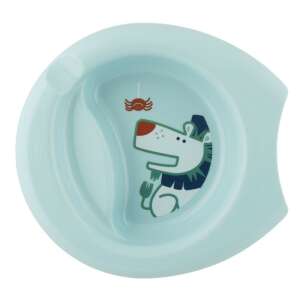 Chicco Easy Feeding Plate, blue with lion design, for babies 6 months and older - Feeding