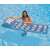 Intex silver inflatable pool float with headrest and cup holders in use