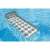 Silver inflatable pool float with headrest and cup holders in the pool