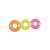 Orange, green and pink inflatable pool ring with handles, 76 cm