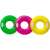 Green, pink and yellow inflatable pool ring with handles, 76 cm