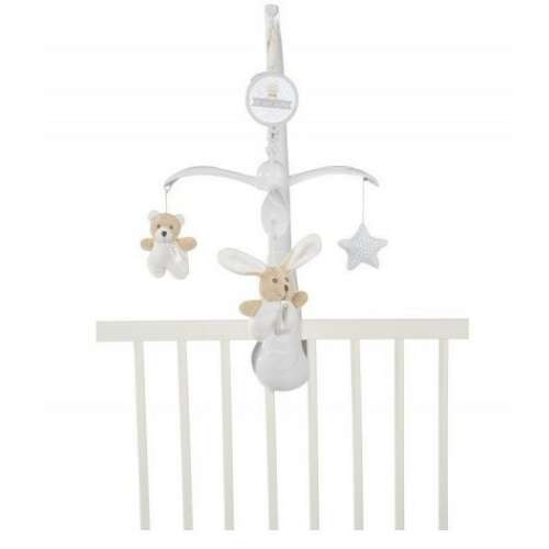 Chicco My Sweet Doudou Teddy Bear and Bunny Cat Mobile, baby crib mobile with 3 plush toys, plays Mozart's lullaby