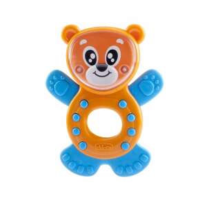 Chicco Ben the Bear Teething Toy, baby rattle, orange and blue, for 3-18 months - Chewing gum