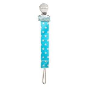 Chicco pacifier clip with blue and white star pattern - Feeding