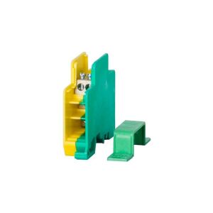 Egypólusú elosztó blokk 60A - test sárga/zöld 147247403 - Sorkapocs