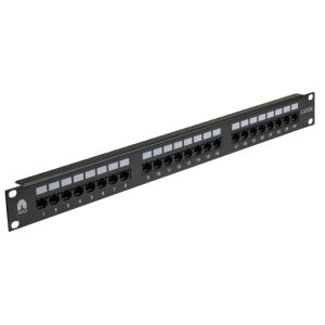 Patch panel RACK 19 kat.5e 24p UTP 1U polc fekete NEKU 147247444 - Patch panel