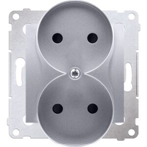 Kontakt-Simon Simon 54 Nature Priză dublă b/u cu obloane argintiu mat DG2MZN.01/43 147247805 - Conectori și mufe