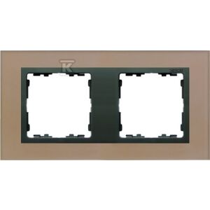 Simon 82 Dupla vízszintes üvegtok réz/ köztes tok grafit 82827-34 147247835 - Villanykapcsoló keret