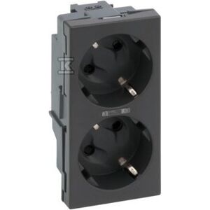 Simon Connect Gniazdo podwójne S500 Schuko 2x230V~ 16A z sygnalizacją śrubowe szary grafit 50010472-038 147247846 - Conectori și mufe