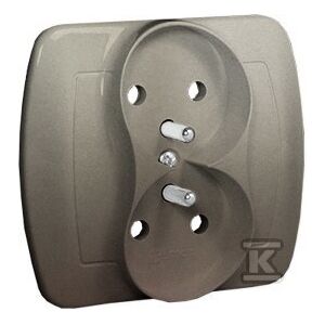 Simon Chord Priză dublă cu obloane din satin AGZ2Z/29 147247865 - Conectori și mufe