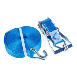 Kötőszalag, 9m, kampós rögzítés, 50mm, 5000kg, PET, acél