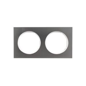 R.3 Dupla keret rozsdamentes acél/fehér 10122214 147247972 - Villanykapcsoló keret