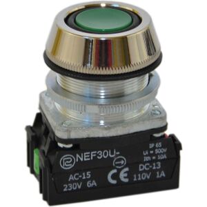 Szabályozó gomb 30mm zöld automata visszatéréssel 2Z W0-NEF30-UK 2X Z