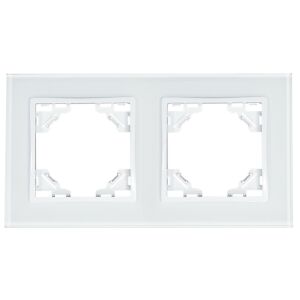 QUADRA Ramă dublă din sticlă albă 147248073 - Rame pentru întrerupătoare