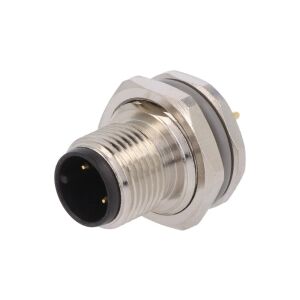 Kör alakú csatlakozó M12 férfi egyenes szerelvény THT 3pin 250V T4140012031-000 147248104 - Csatlakozó