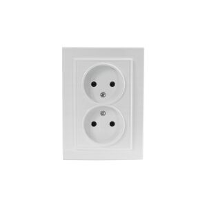 QUADRA Gniazdo podwójne b/u białe 147248114 - Conectori și mufe