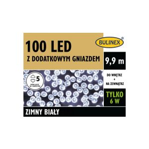 Bulinex LED lámpafűzér 100LED fehér hideg 9,9m időzítős kábel 147248121 - Fényfüzér