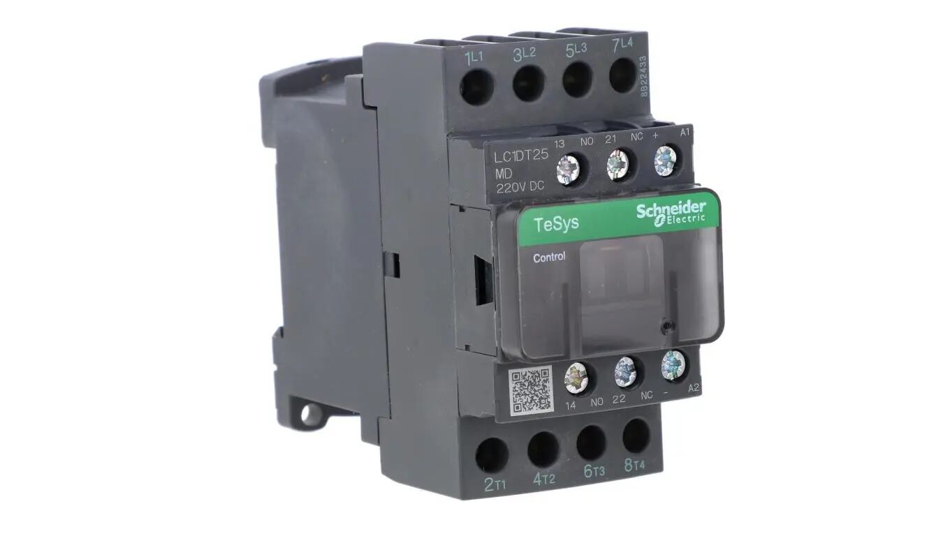 Contactor de alimentare TeSys Deca 25A 4P 220V DC 1Z 1R LC1DT25MD