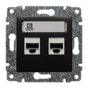 VENA gniazdo komputerowe RJ45 kat. 5e nieekranowane podwójne, antracyt 147248169 - Conectori și mufe