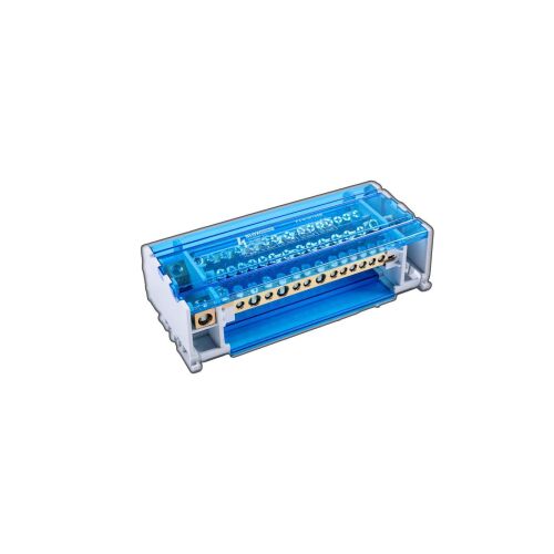 Moduláris elosztóblokk csatlakozó szalag 4x15 125A TH35 DIN sínhez 4x (3x 10-35mm2 + 1x 10-25mm2 + 11x 2,5-6mm2) FJ-415/125