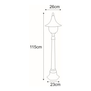 BOSTON kerti lámpaoszlop külső 115cm, retro K-8134 FEKETE Kaja Lighting 147248310 - Kültéri állólámpa